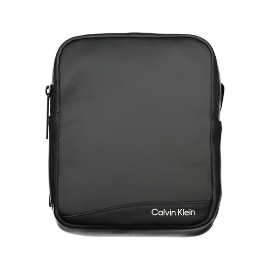 Calvin Klein Sleek Black Recycled Polyester Shoulder Bag $217.00 Calvin Klein Luzworld