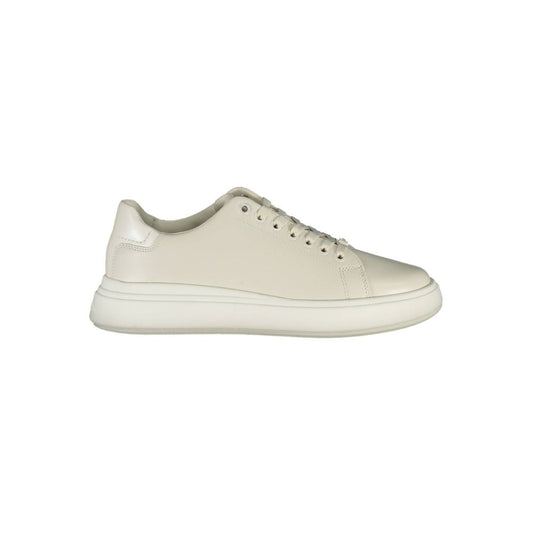 Calvin Klein Beige Leather Women Sneaker $306.00 Calvin Klein Luzworld