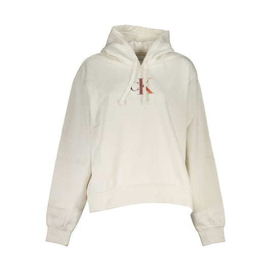 Calvin Klein Chic White Fleece Hooded Sweatshirt $234.00 Calvin Klein Luzworld