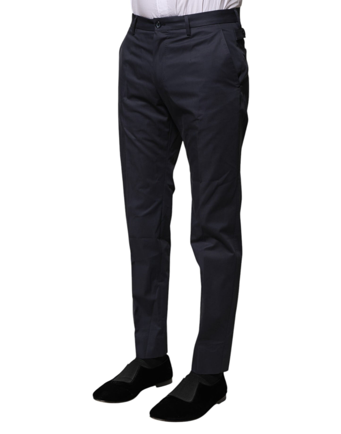 Dolce & Gabbana Dark Blue Cotton Formal Pants