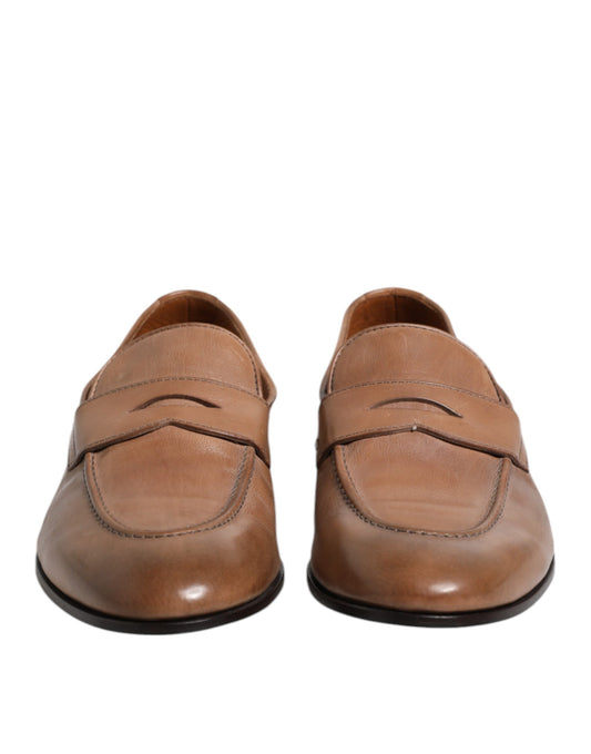 Brunello Cucinelli Brown Leather Loafer Dress Formal Shoes $1454.00 Brunello Cucinelli Luzworld