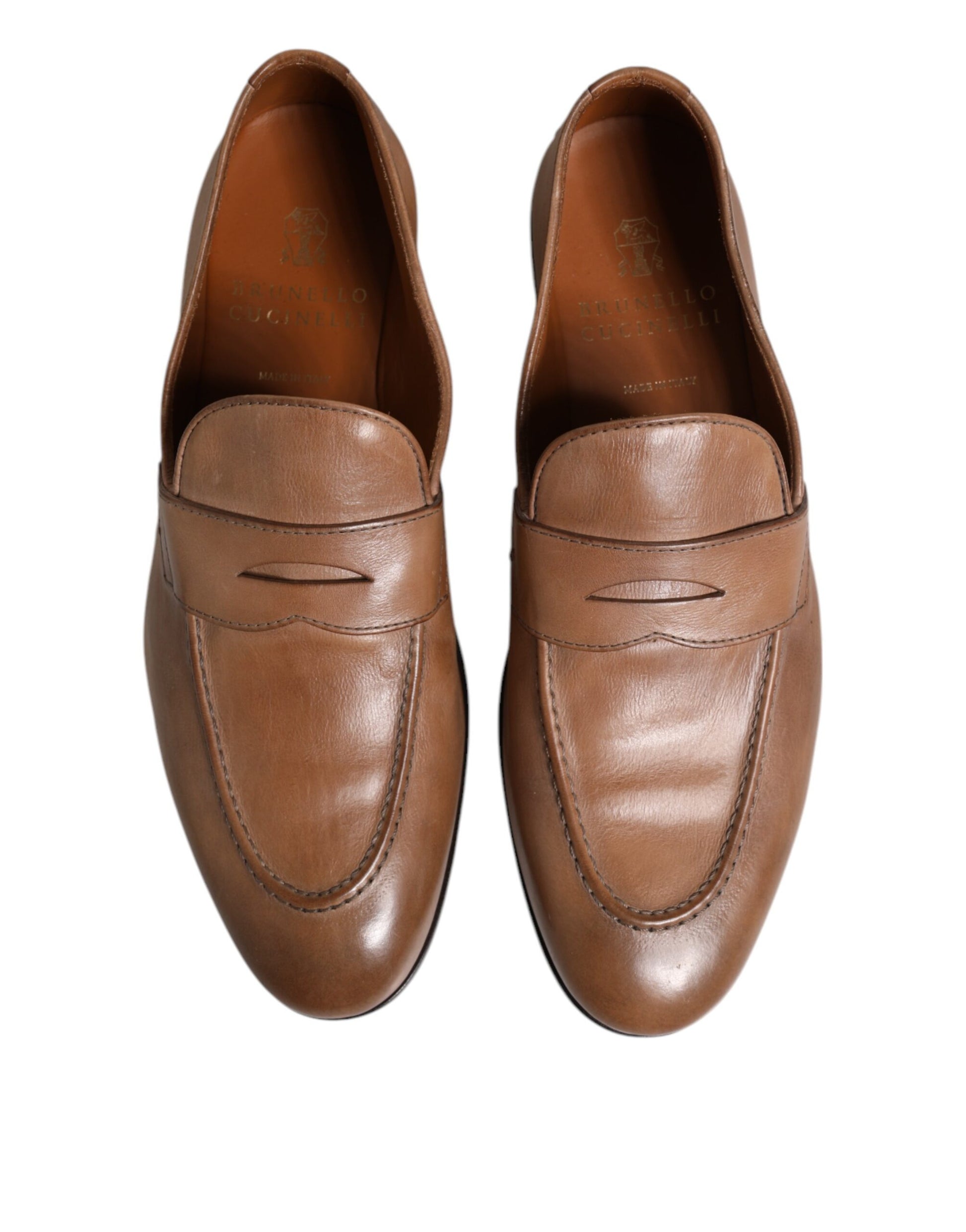 Brunello Cucinelli Brown Leather Loafer Dress Formal Shoes $1454.00 Brunello Cucinelli Luzworld