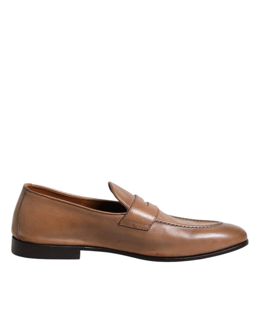 Brunello Cucinelli Brown Leather Loafer Dress Formal Shoes $1454.00 Brunello Cucinelli Luzworld