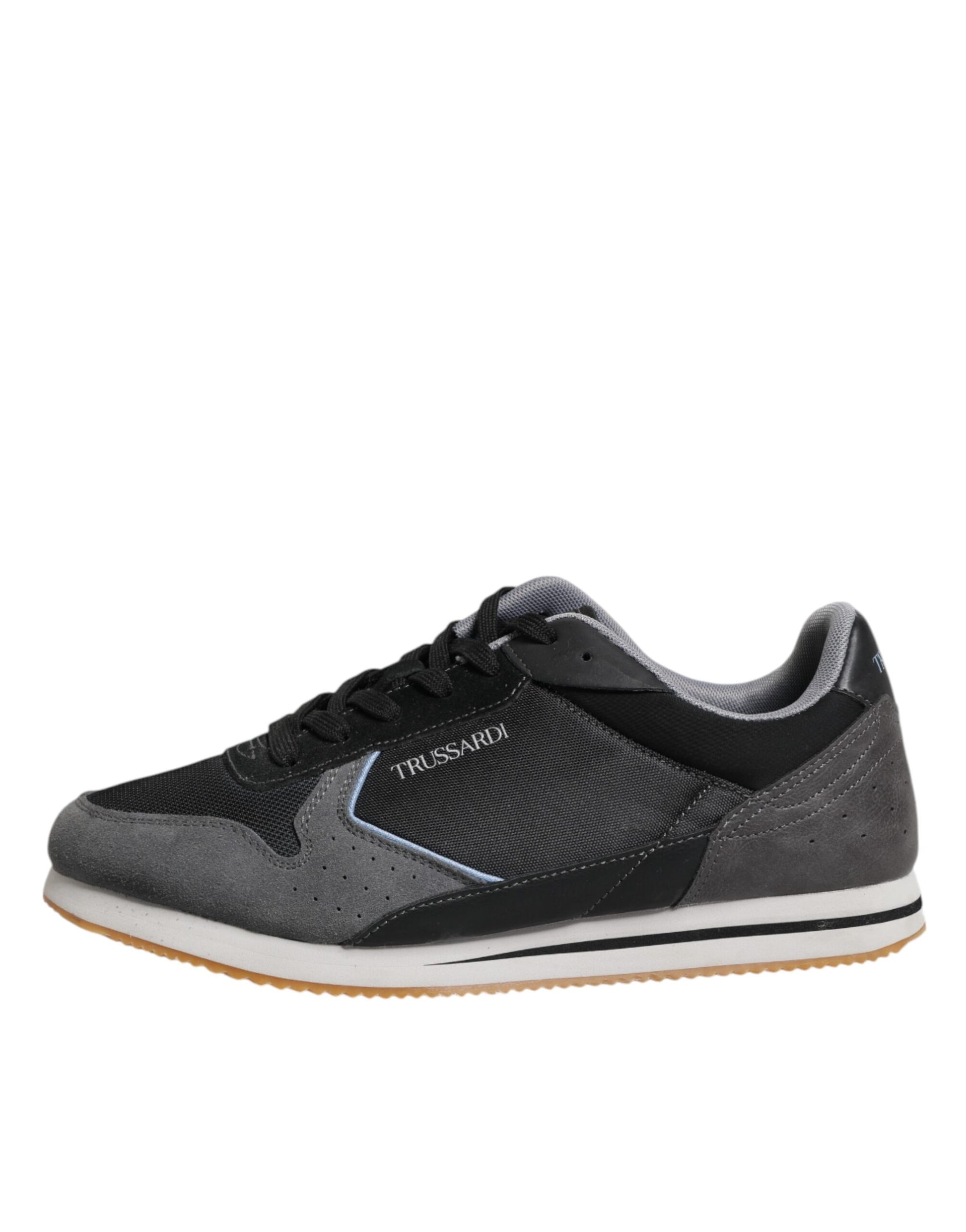 Trussardi Black Gray Lace Up Low Top Casual Sneakers Shoes $265.00 Trussardi Luzworld