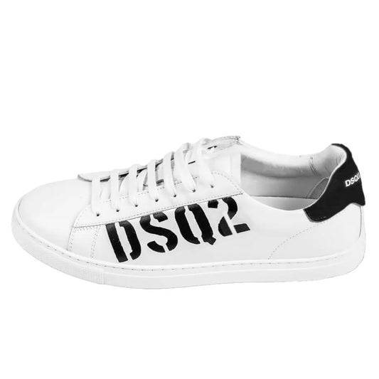 Dsquared² White Calfskin Sneaker $833.00 Dsquared² Luzworld