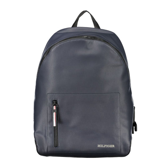 Gray backpack with 'Tommy Hilfiger' branding on a white background