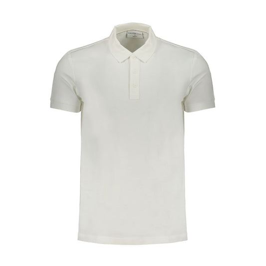 Calvin Klein White Cotton Polo Shirt $203.00 Calvin Klein Luzworld
