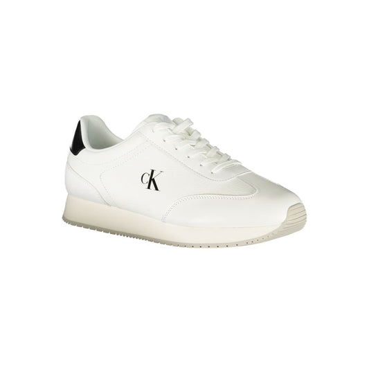 Calvin Klein White Leather Men Sneaker $261.00 Calvin Klein Luzworld