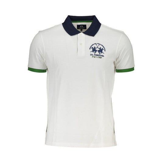 La Martina White Cotton Men Polo Shirt $215.00 La Martina Luzworld
