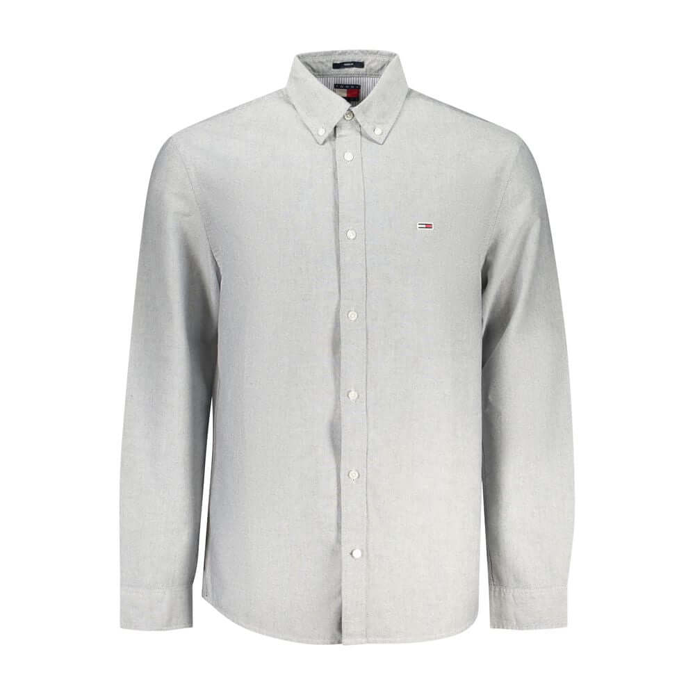 Tommy Hilfiger Gray Cotton Men Shirt $205.00 Tommy Hilfiger Luzworld