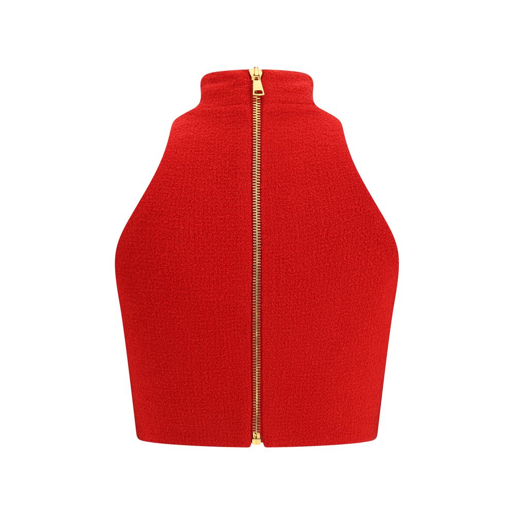 Balmain Bouclé wool crop Top