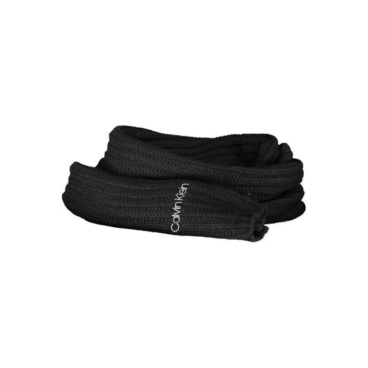 Calvin Klein Black Cotton Scarf $184.00 Calvin Klein Luzworld