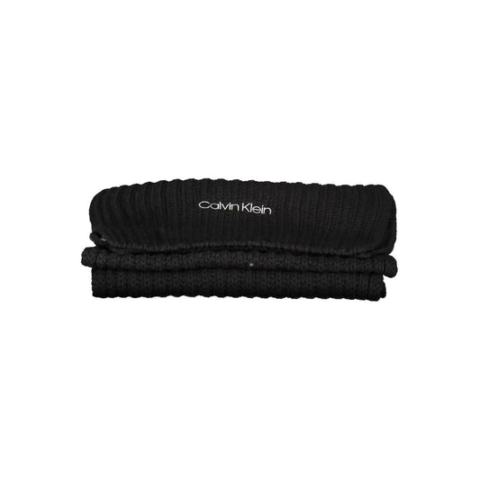 Calvin Klein Black Cotton Scarf $184.00 Calvin Klein Luzworld