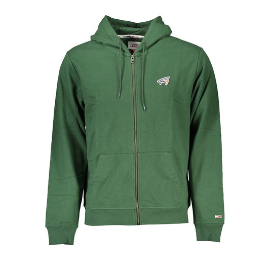 Tommy Hilfiger Green Cotton Men Sweater with Hood $265.00 Tommy Hilfiger Luzworld
