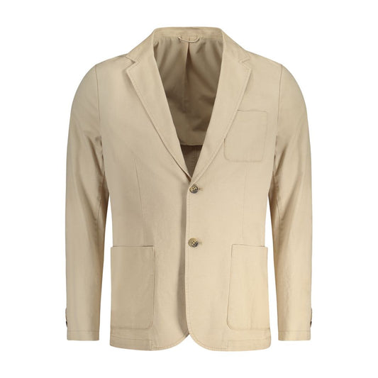 Guess Jeans Beige Cotton Men Jacket $334.00 Guess Jeans Luzworld