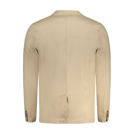Guess Jeans Beige Cotton Men Jacket $334.00 Guess Jeans Luzworld