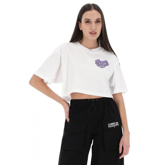 Comme Des Fuckdown White Cotton Women T-Shirt $137.00 Comme Des Fuckdown Luzworld