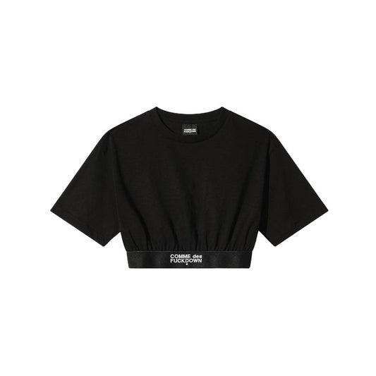 Comme Des Fuckdown Black Cotton Women T-Shirt $137.00 Comme Des Fuckdown Luzworld