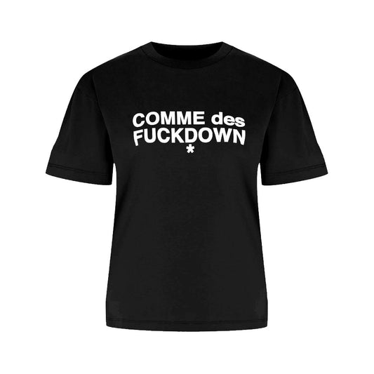 Comme Des Fuckdown Black Cotton Women T-Shirt $142.00 Comme Des Fuckdown Luzworld