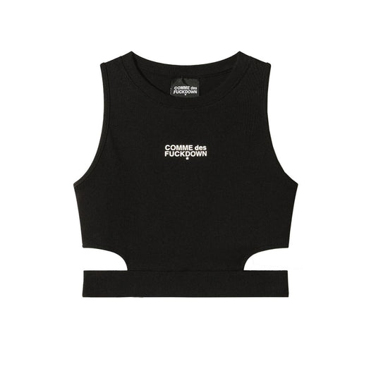 Comme Des Fuckdown Black Cotton Women Top $133.00 Comme Des Fuckdown Luzworld
