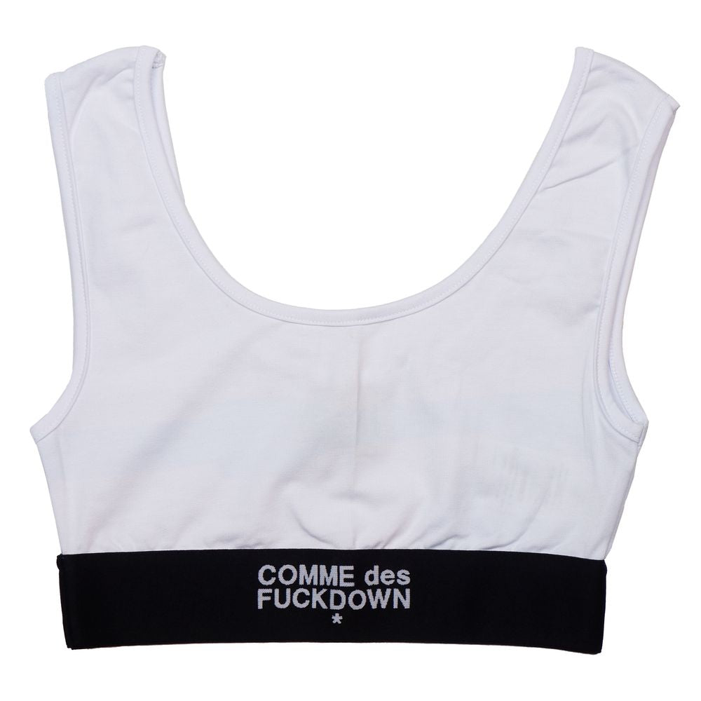 Comme Des Fuckdown White Cotton Women Top $128.00 Comme Des Fuckdown Luzworld
