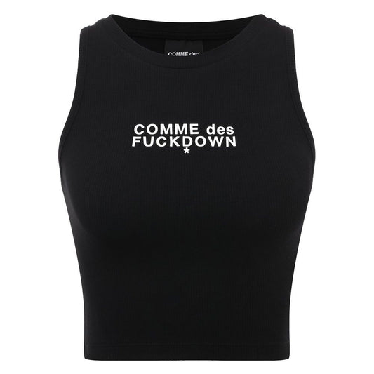 Comme Des Fuckdown Black Cotton Women Cropped Top $128.00 Comme Des Fuckdown Luzworld