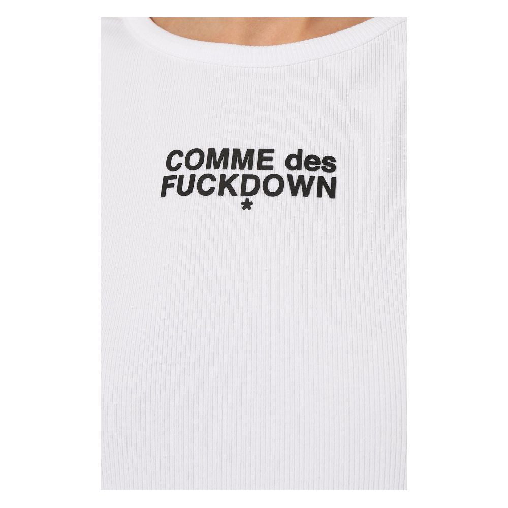 Comme Des Fuckdown White Cotton Women Top $137.00 Comme Des Fuckdown Luzworld