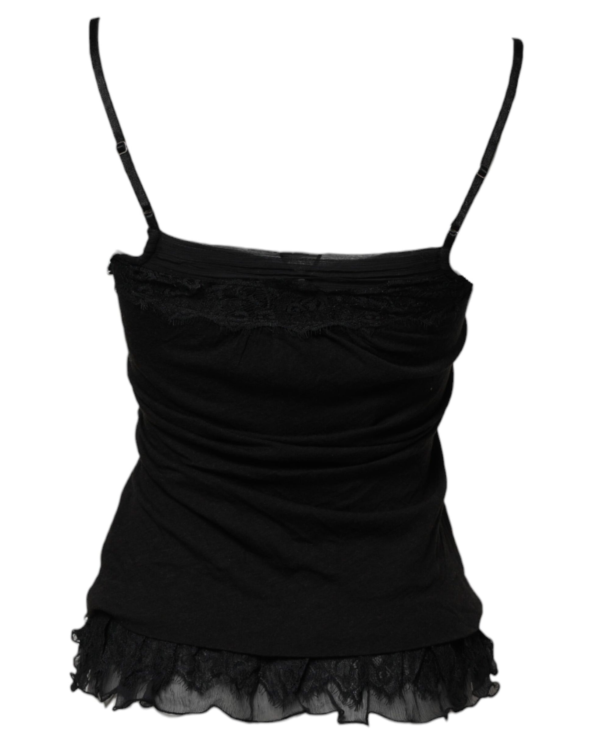 Scervino Street Black Wool Sleeveless Square Neck Tank Top $260.00 Scervino Street Luzworld