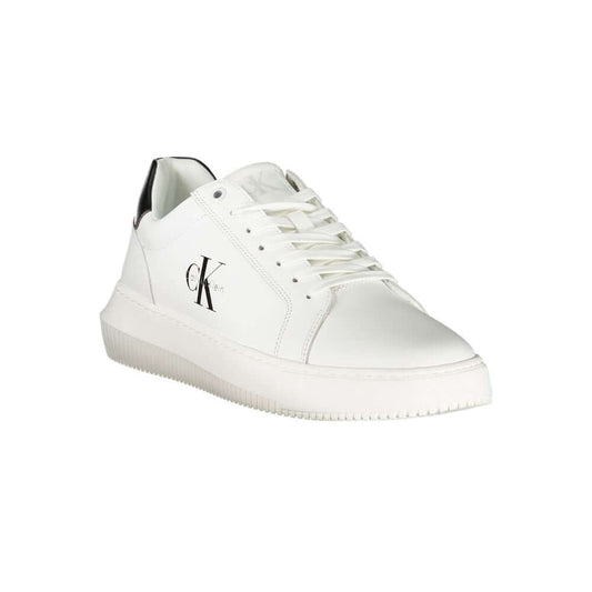 Calvin Klein White Leather Men Sneaker $294.00 Calvin Klein Luzworld