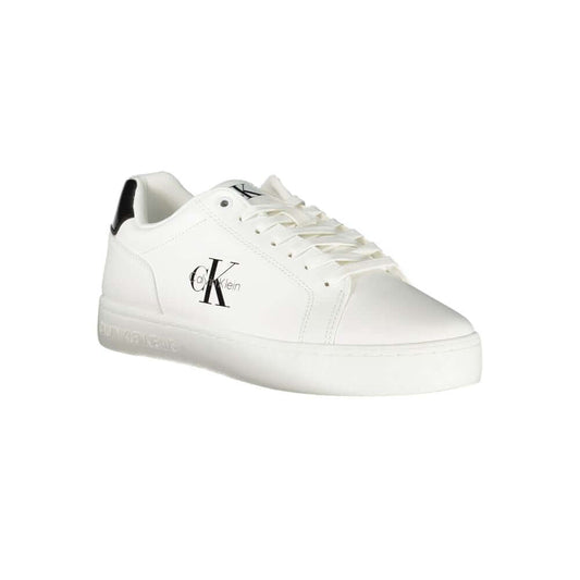 Calvin Klein White Leather Men Sneaker $244.00 Calvin Klein Luzworld