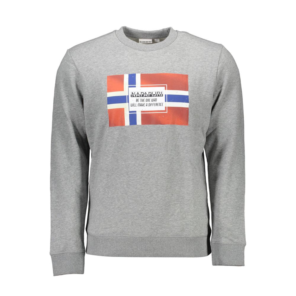 Napapijri Gray Cotton Men Sweater $198.00 Napapijri Luzworld