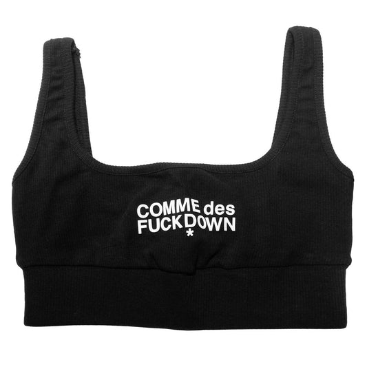 Comme Des Fuckdown Black Cotton Women Crop Top $128.00 Comme Des Fuckdown Luzworld
