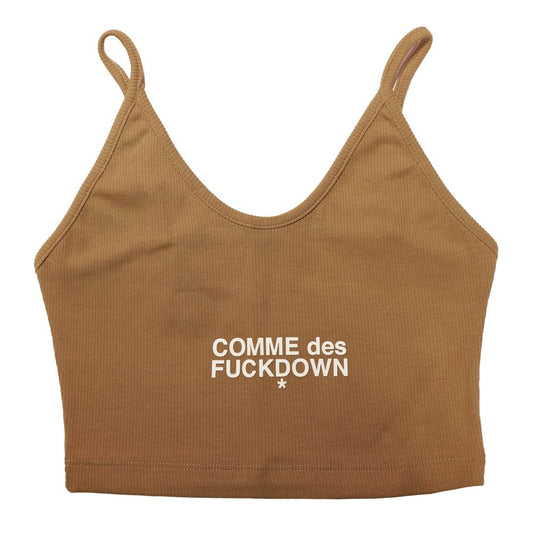 Comme Des Fuckdown Brown Cotton Women Crop Top $128.00 Comme Des Fuckdown Luzworld