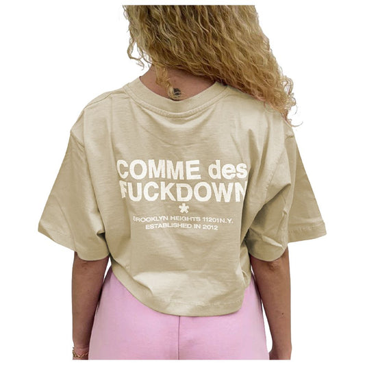 Comme Des Fuckdown Beige Cotton Women T-Shirt $137.00 Comme Des Fuckdown Luzworld