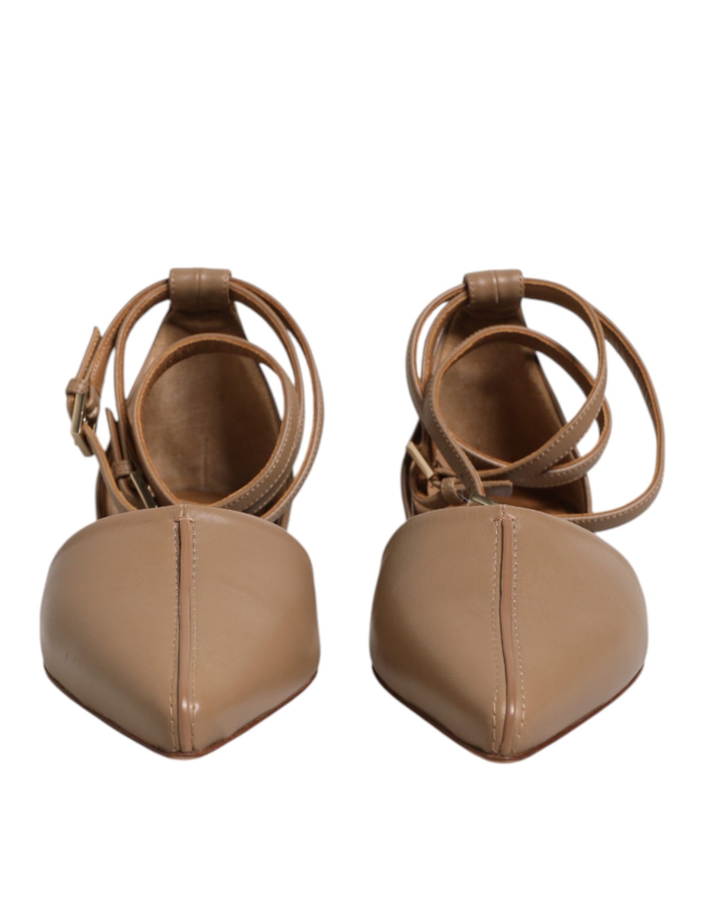 Max Mara Beige Leather Pointed Toe Sandals Ballet Flat Shoes $863.00 Max Mara Luzworld