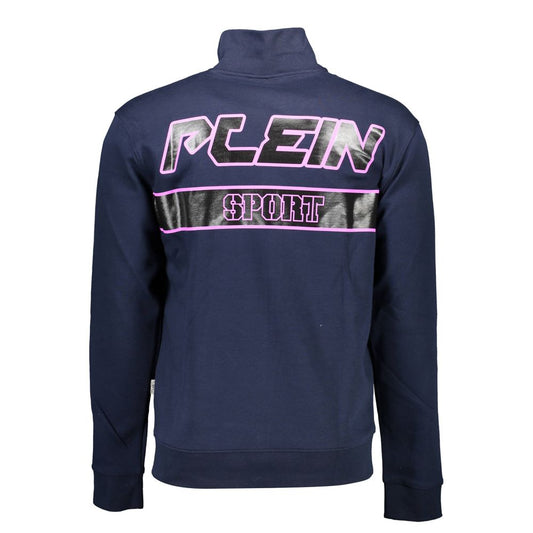 Plein Sport Blue Cotton Men Sweater $590.00 Plein Sport Luzworld