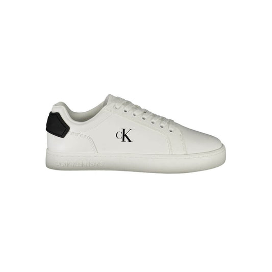 Calvin Klein White Leather Men Sneaker $244.00 Calvin Klein Luzworld
