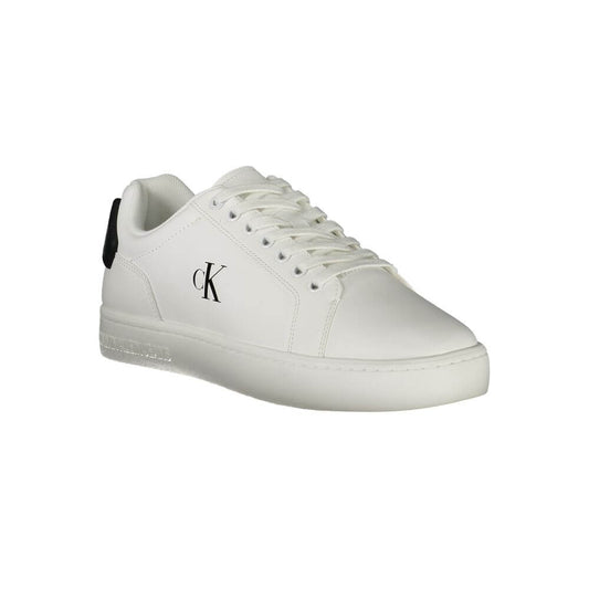 Calvin Klein White Leather Men Sneaker $244.00 Calvin Klein Luzworld