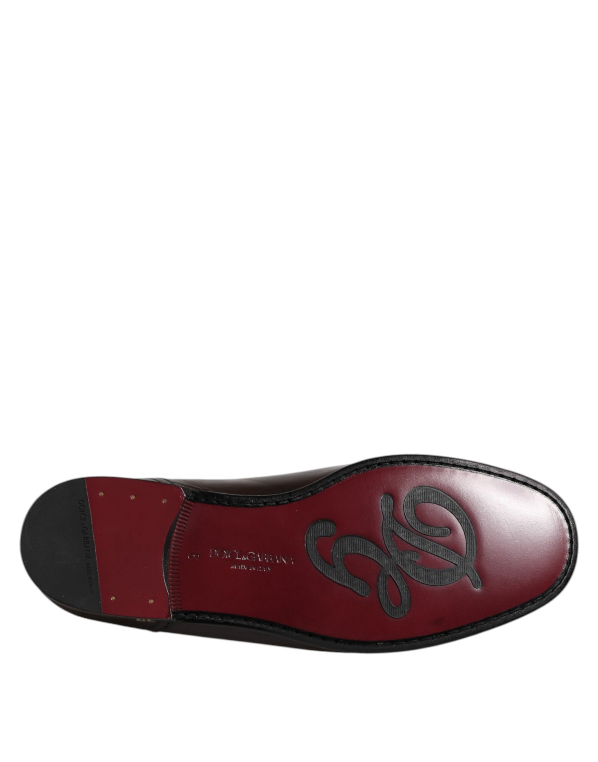 Dolce & Gabbana Brown Leather Dress Formal Slip On Shoes