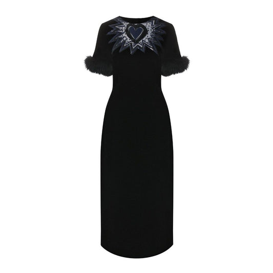 Fendi Fur Trim Velvet Midi Dress $5504.00 Fendi Luzworld