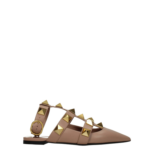 Valentino Garavani Pink Leather Flat Sandals $1738.00 Valentino Garavani Luzworld
