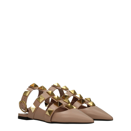 Valentino Garavani Pink Leather Flat Sandals $1738.00 Valentino Garavani Luzworld