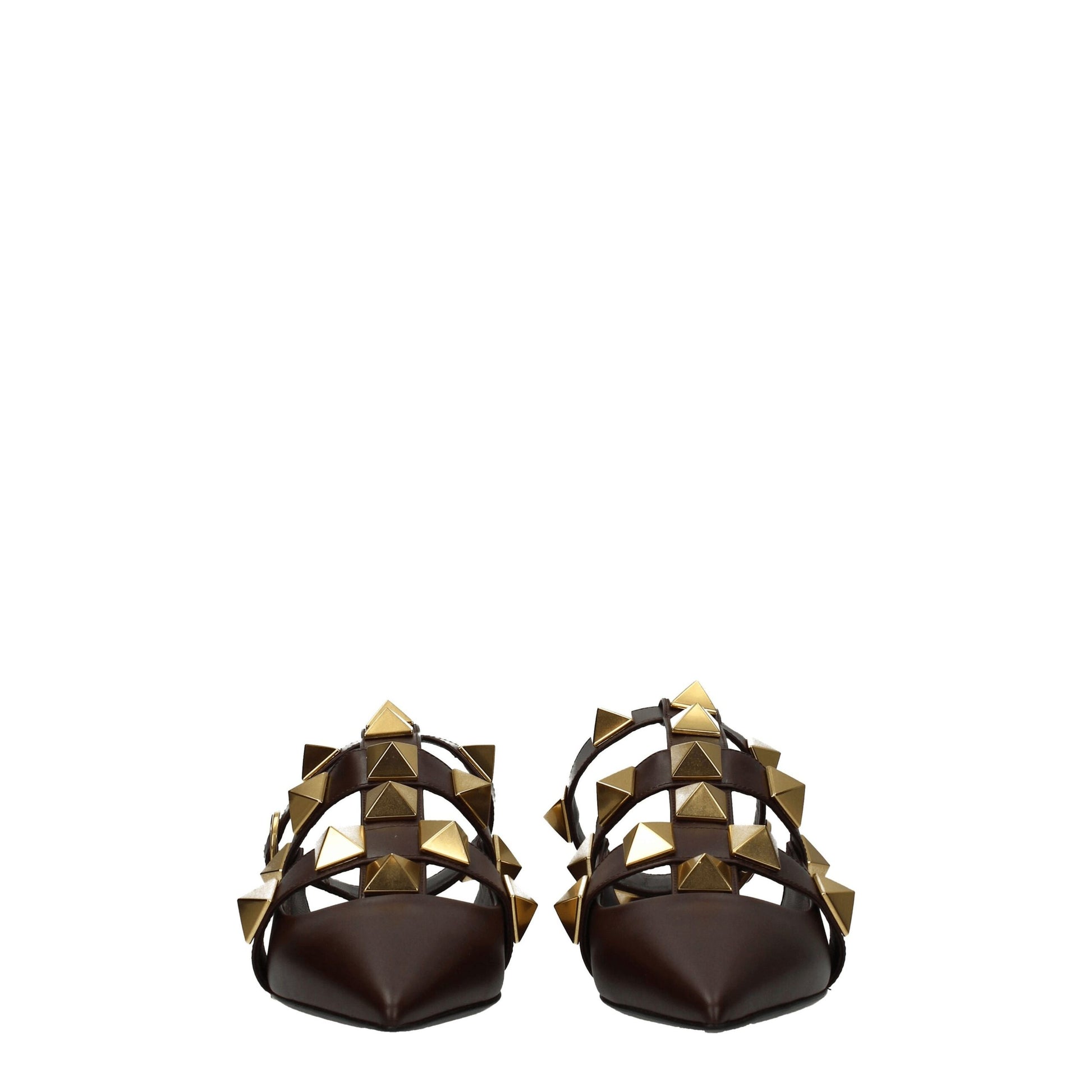 Valentino Garavani Brown Leather Flat Sandals $1738.00 Valentino Garavani Luzworld
