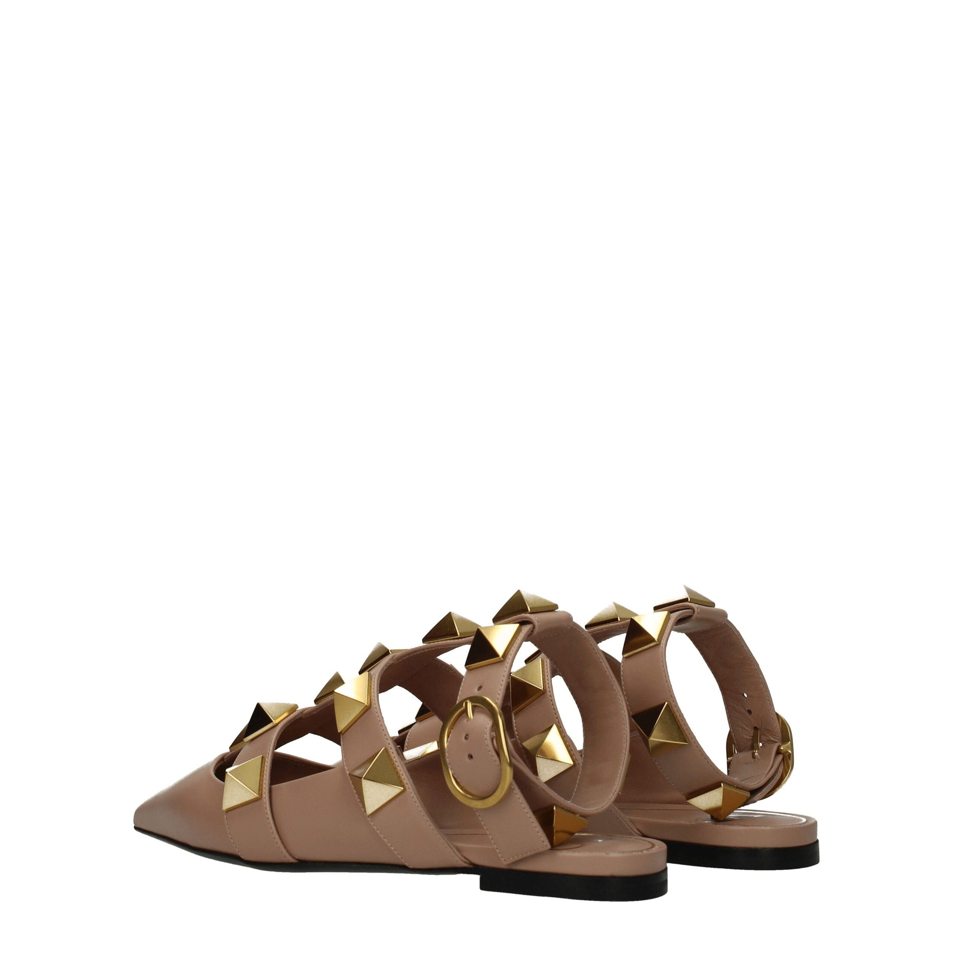 Valentino Garavani Pink Leather Flat Sandals $1738.00 Valentino Garavani Luzworld