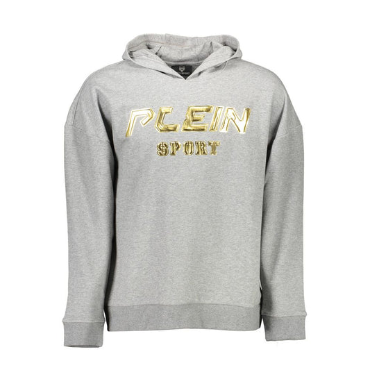 Plein Sport Gray Cotton Men's Hooded Sweater $569.00 Plein Sport Luzworld