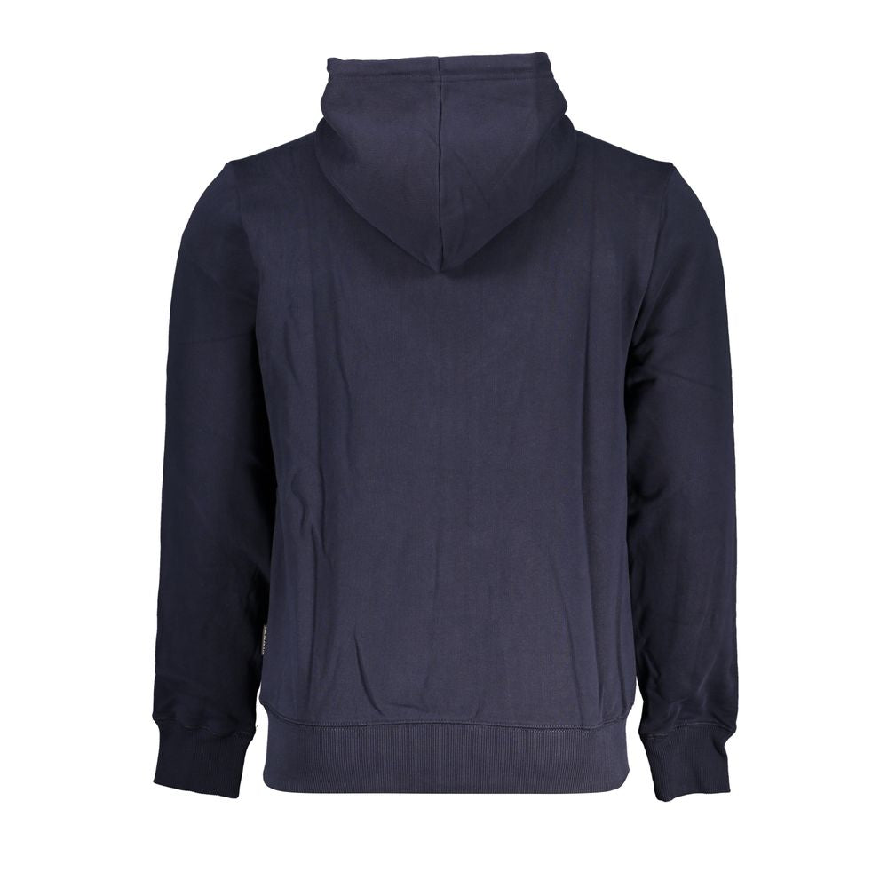 Napapijri Blue Cotton Men Sweater with Hood $220.00 Napapijri Luzworld