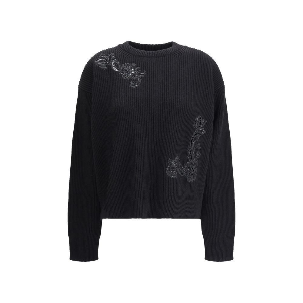 Versace Barocco Leaf Embroidered Sweater $3015.00 Versace Luzworld