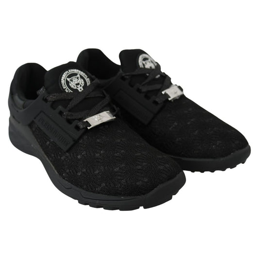 Plein Sport Black Polyester Sneaker $1205.00 Plein Sport Luzworld
