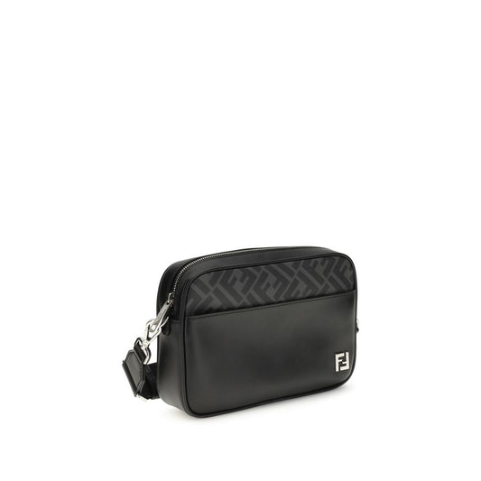Fendi FF leather and canvas Shoulder Bag $2684.00 Fendi Luzworld