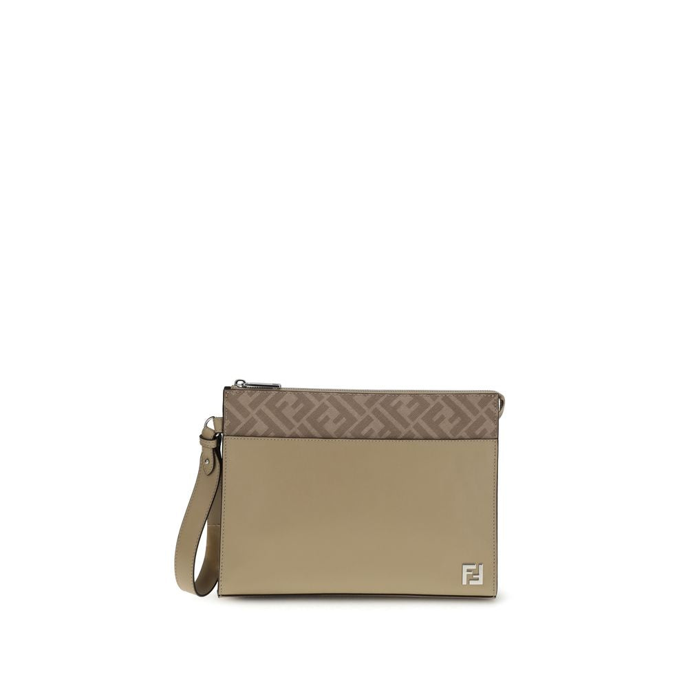 Fendi Leather and FF canvas Clutch $2358.00 Fendi Luzworld